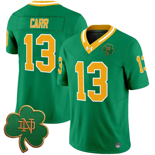 CJ Carr Jersey #13 Notre Dame 2025 Vapor Limited V3 Stitched Throwback by My Store NCAA Football Jerseys