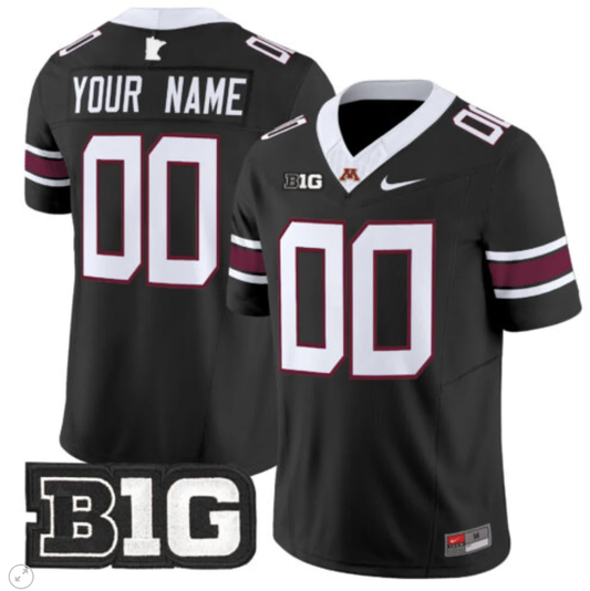 Custom Minnesota Golden Gophers Jersey Name and Number Vapor Limited Football Black by My Store