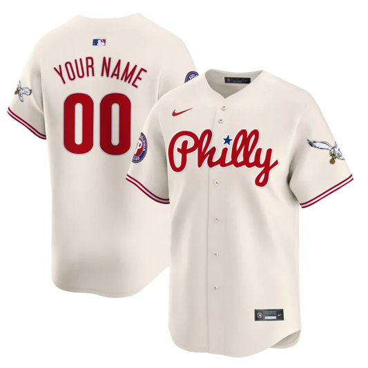 Custom Phillies and Eagles Jersey Name, Number Vapor Premier Limited Stitched Cream by My Store