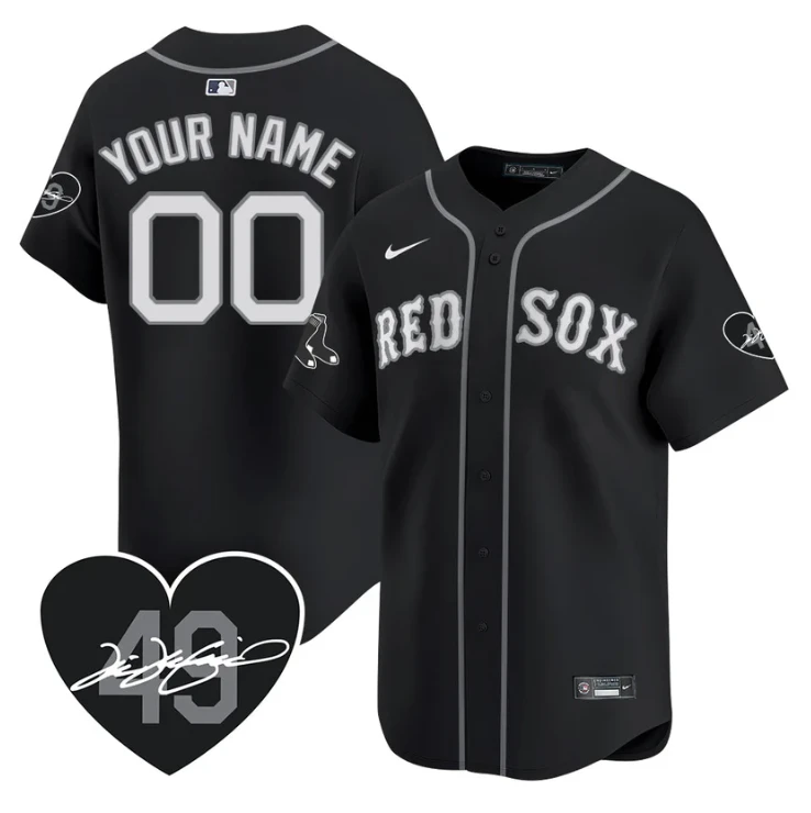 Custom Boston Red Sox Jersey Tim Wakefield Limited Memorial Patch Stitched Black by My Store