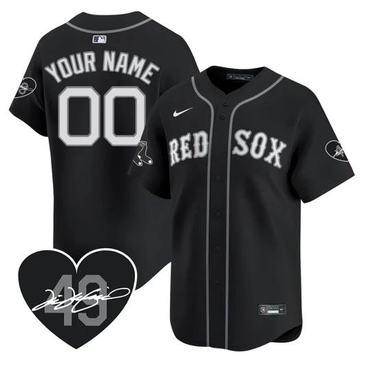 Custom Boston Red Sox Jersey Tim Wakefield Limited Memorial Patch Stitched Black by My Store