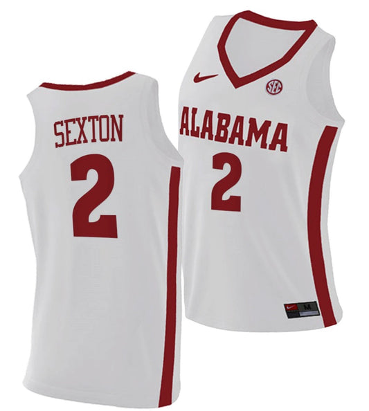 Collin Sexton Jersey Alabama Crimson Tide College Basketball Replica White #2 by My store basketball