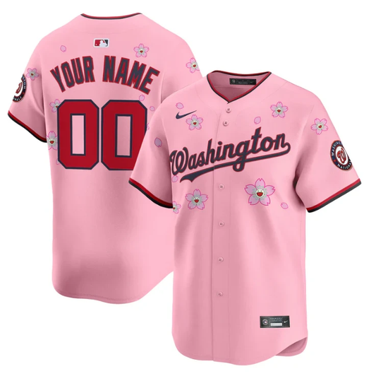 Custom Washington Nationals Jersey Name, Number Cherry Blossom Vapor Premier Limited Stitched by My Store