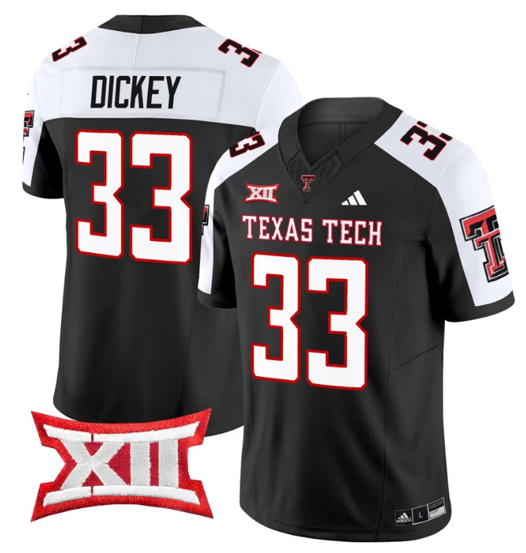 Cameron Dickey Jersey #33 Texas Tech Red Raiders Vapor Limited Football Black Alternate by My Store