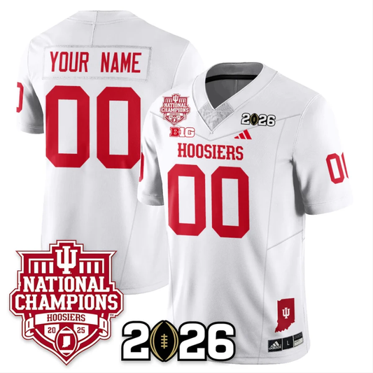 Custom Indiana Hoosiers Jersey 2025 National Champions Patch Stitched White by My Store NCAA Football Jerseys