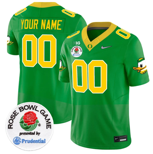 Custom Oregon Ducks Jersey Rose Bowl Patch Vapor Limited V2 Stitched Green by NCAA Football Jersey