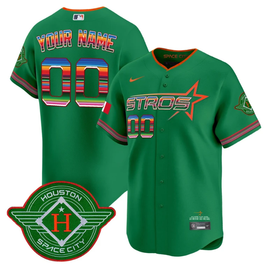 Custom Astros Jersey 2025 City Connect Mexico Vapor Premier Limited All Stitched Green by My Store