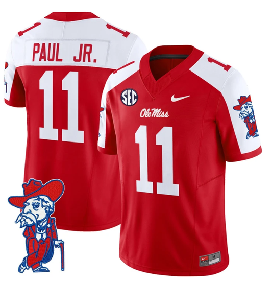 Chris Paul Jr Jersey #11 Ole Miss Rebels Vapor Limited College Football Stitched Red Alternate by My Store
