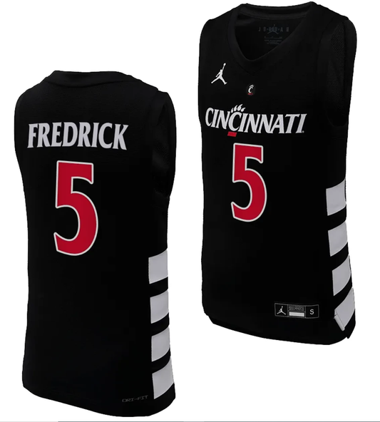 Cincinnati Bearcats CJ Fredrick Jersey #5 Black Basketball Unisex Replica by My store basketball