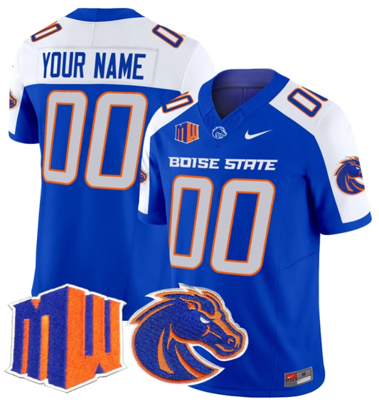 Custom Boise State Broncos Jersey Name and Number Vapor Limited College Football Stitched Royal Alternate by My Store