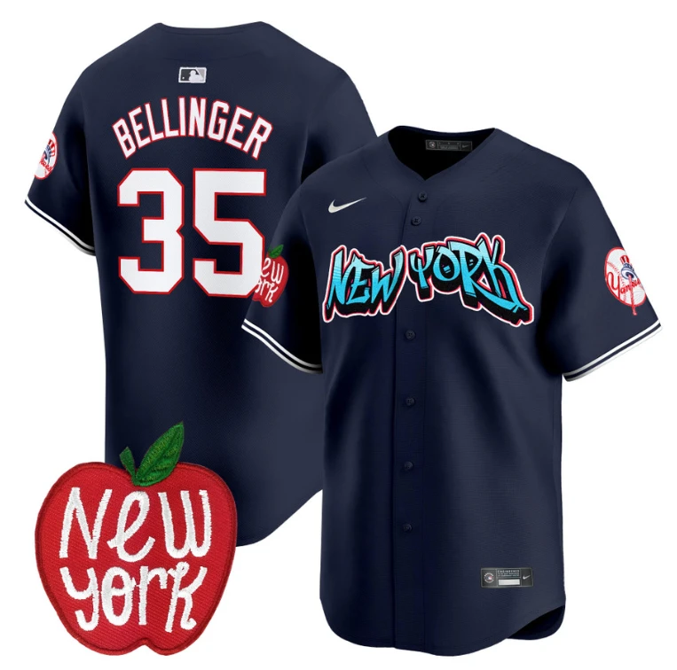 Cody Bellinger Jersey #35 New York Yankees Apple Patch Vapor Premier Limited Stitched Navy by My Store