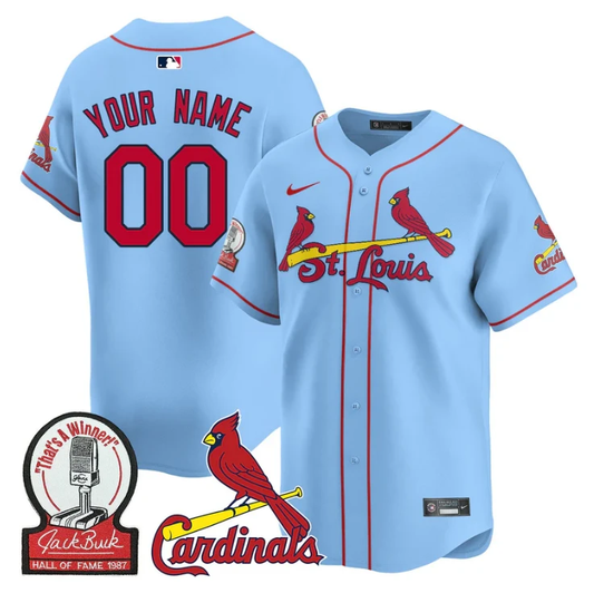 Custom St. Louis Cardinals Jersey Name, Number Jack Buck Limited Stitched Blue by My Store