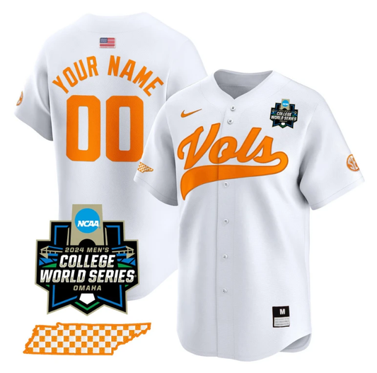Custom Tennessee Volunteers Jersey 2024 College World Series Vapor Premier Limited V2 NCAA Baseball Stitched White by My Store