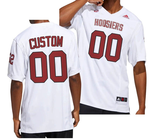 Custom Indiana Hoosiers Jersey Name and Number NCAA College Football Premier Strategy White by My Store