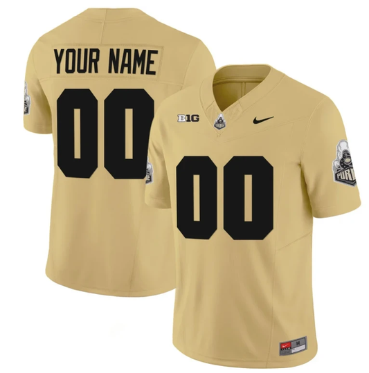 Custom Purdue Boilermakers Jersey Name and Number Vapor Football Stitched Gold by My Store