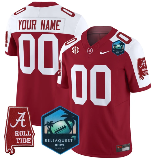 Custom Alabama Crimson Tide Jersey 2025 ReliaQuest Bowl Patch Crimson Alternate by My Store