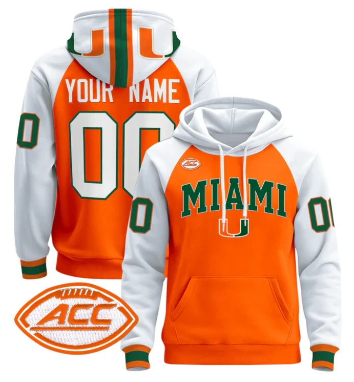 Custom Miami Hurricanes Hoodie Name, Number 2024 Pullover V2 by Hoodie Pullover