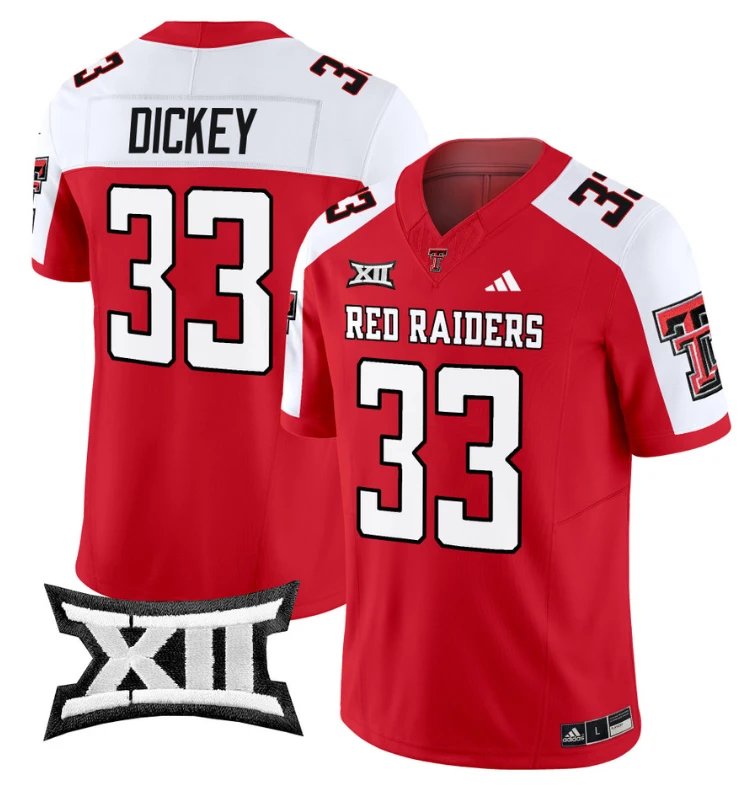 Cameron Dickey Jersey #33 Texas Tech Red Raiders Vapor Limited Football White by My Store