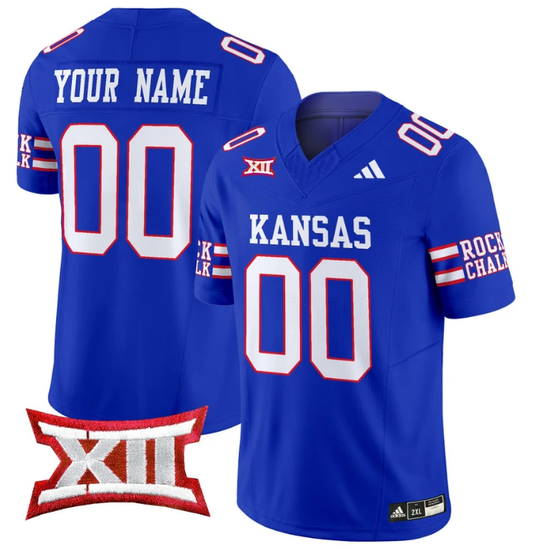 Custom Kansas Jayhawks Jersey Name and Number 2024 Vapor College Football Vapor Limited Royal by My Store