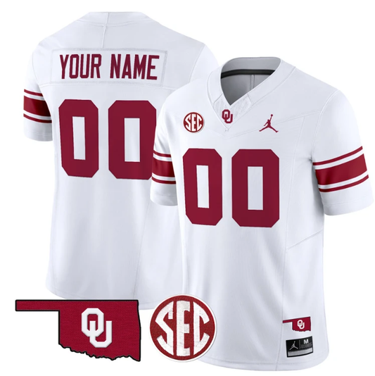 Custom Oklahoma Sooners Jersey Name and Number Football Throwback Vapor Limited Stitched White by My Store