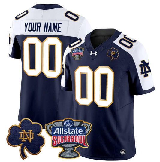 Custom Notre Dame Fighting Irish Jersey 2024 Sugar Bowl Patch Vapor Green Alternate by NCAA Football Jersey