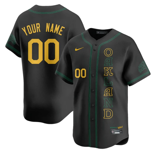 Custom Oakland Athletics Jersey Name, Number City Connect Concept Stitched Black by My Store