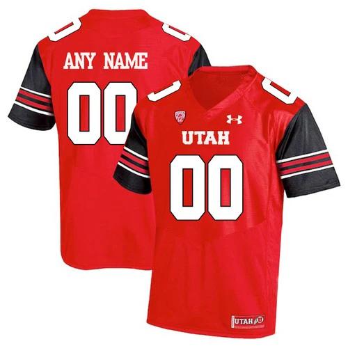 Custom Utah Utes Jersey Name and Number NCAA College Football Black Red by My Store