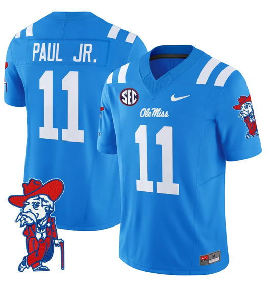 Chris Paul Jr Jersey #11 Ole Miss Rebels Vapor Limited College Football Stitched Powder Blue by My Store