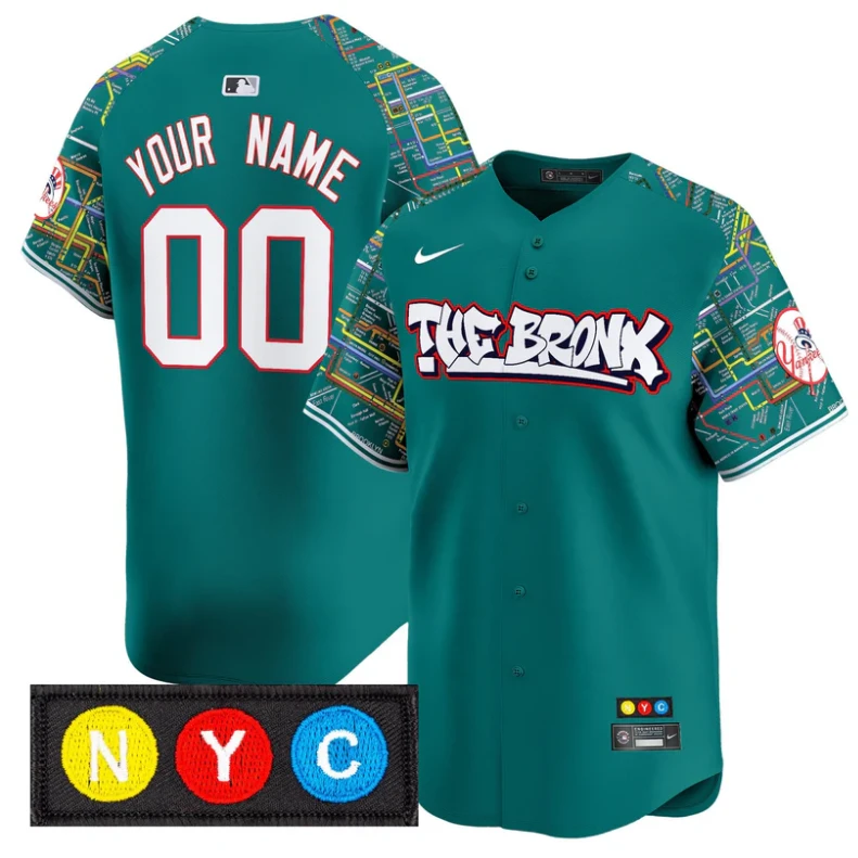 CustomNew York Yankees Jersey The Bronx Subway Style Vapor Premier Limited Stitched Lexington Line by My Store