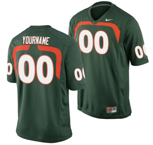 Custom Miami Hurricanes Jersey Name and Number NCAA College Football Game Green by My Store