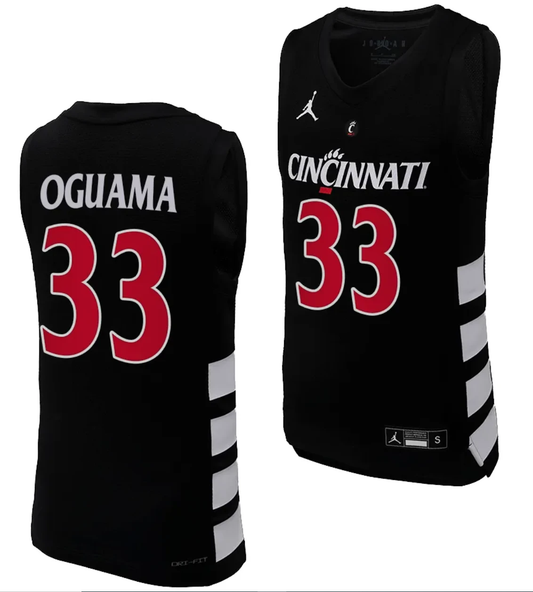 Cincinnati Bearcats Ody Oguama Jersey #33 Black Basketball Unisex Replica by My store basketball