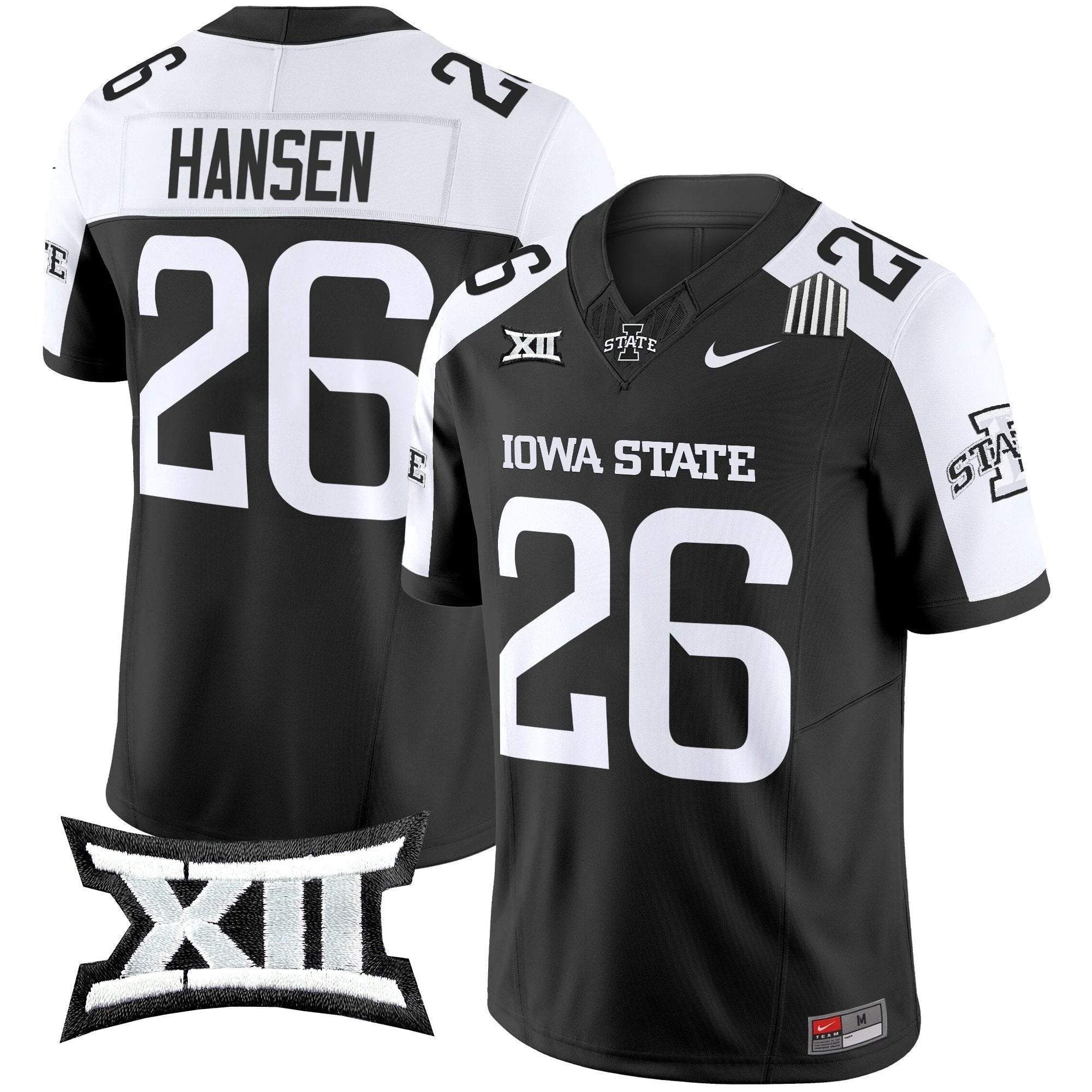 Carson Hansen Jersey #26 Iowa State Cyclones 2025 Stitched Black Alternate by My Store