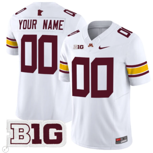 Custom Minnesota Golden Gophers Jersey Name and Number Vapor Limited Football White by My Store