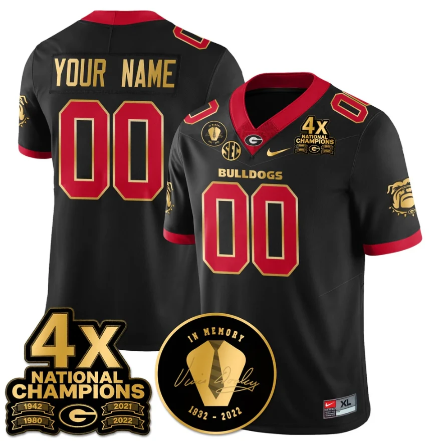 Custom Georgia Bulldogs Jersey 4x-Time National Champions Stitched by My Store NCAA Football Jerseys