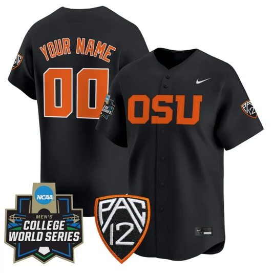 Custom Oregon State Beavers Jersey 2025 World Series Stitched Black by My Store