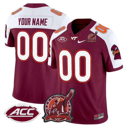 Custom Virginia Tech Hokies Jersey Coach Frank Beamer Patch 2025 Maroon Alter by My Store