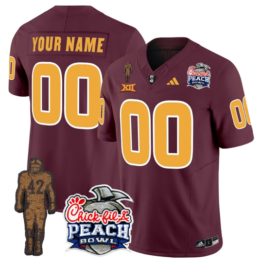 Custom Sun Devils Pat Tillman Jersey Name, Number Peach Bowl Patch White by My Store