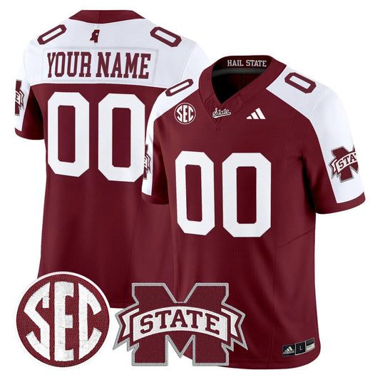 Custom Mississippi State Bulldogs Jersey Name, Number Dark Mode Stitched Maroon Alter by My Store NCAA Football Jerseys