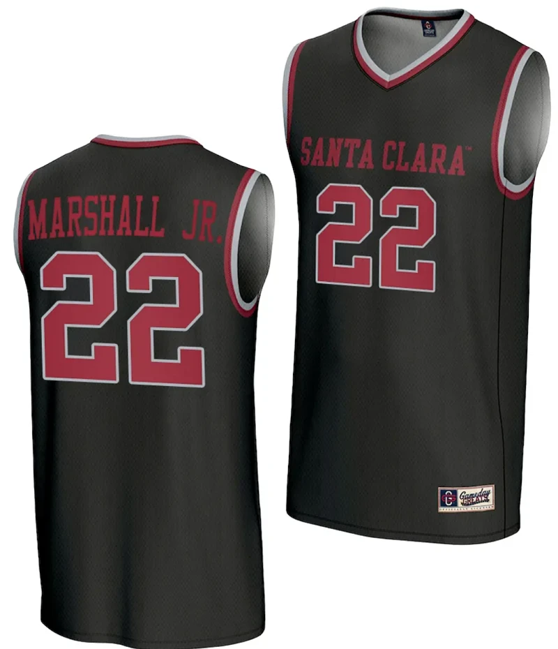 Carlos Marshall Jr Jersey #22 Santa Clara Broncos Basketball NIL Lightweight Maroon by My store basketball