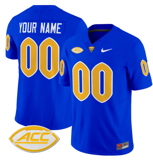 Custom Pittsburgh Panthers Jersey Name and Number Vapor Limited College Football Stitched Royal by My Store