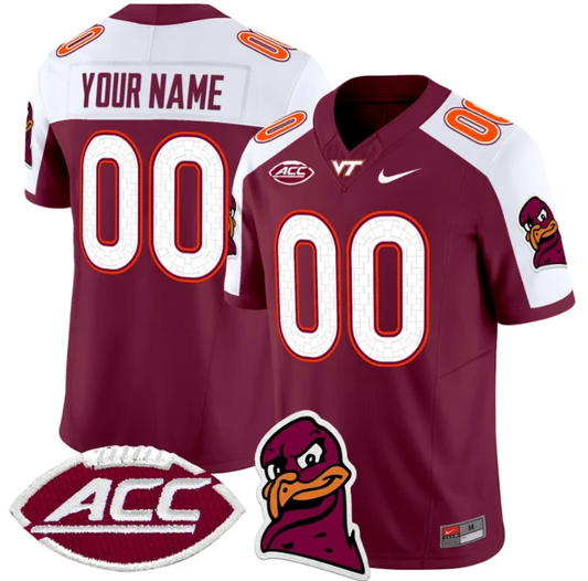 Custom Virginia Tech Hokies Jersey Name and Number Vapor Limited College Football Maroon Alternate by My Store