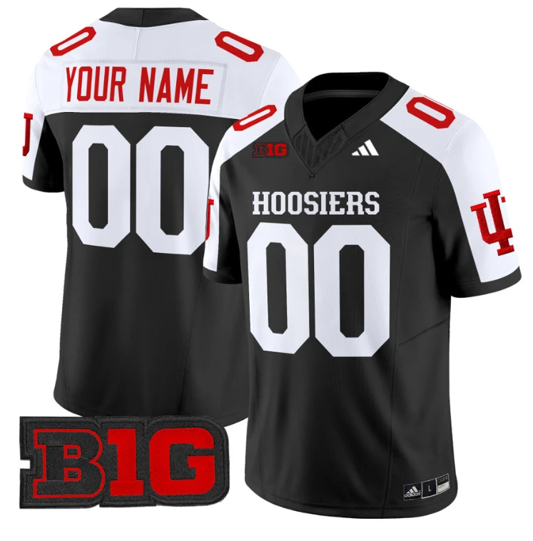 Custom Indiana Hoosiers Jersey Name and Number Vapor Limited Football Black Alternate by My Store