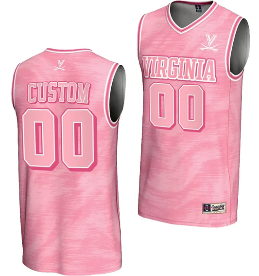 Custom Virginia Cavaliers Jersey Name and Number College Basketball Lightweight Pink by My store basketball
