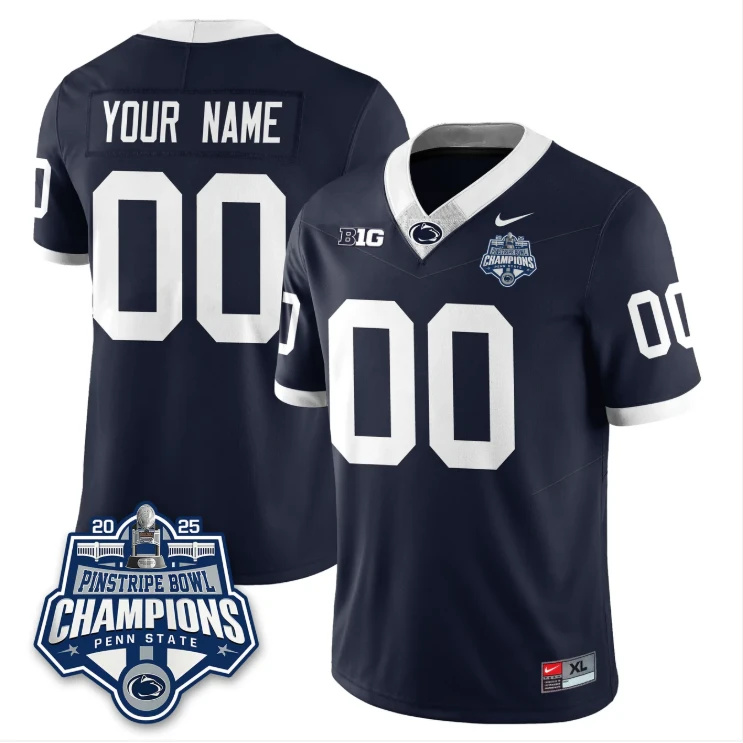 Custom Penn State Jersey 2025 Pinstripe Bowl Champions Vapor Stitched by My Store NCAA Football Jerseys