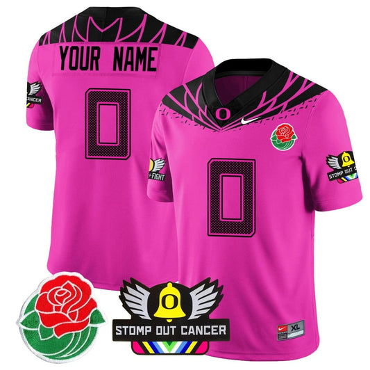 Custom Oregon Ducks Jersey 2024 Rose Bowl Patch Football Stitched Pink by My Store