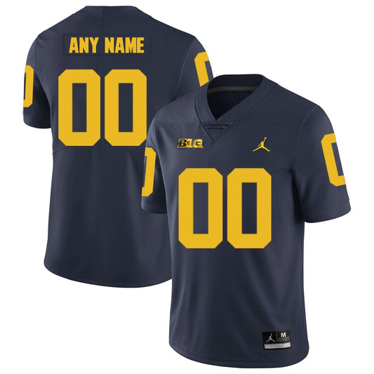 Custom Michigan Wolverines Jersey Name and Number NCAA College Football BIG Patch Blue by My Store