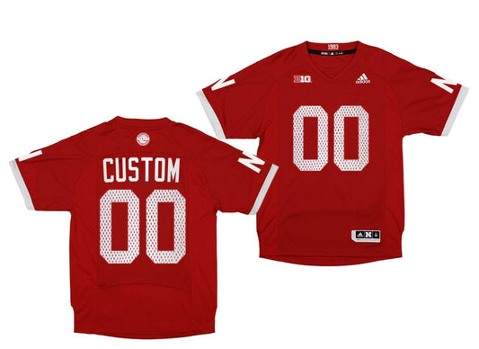 Custom Nebraska Cornhuskers Jersey Name and Number NCAA College Football 1983 Throwback Red by My Store