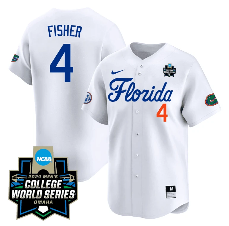 Cade Jersey #4 Florida Gators 2024 College World Series Vapor Premier Limited NCAA Baseball Stitched Florida White by My Store