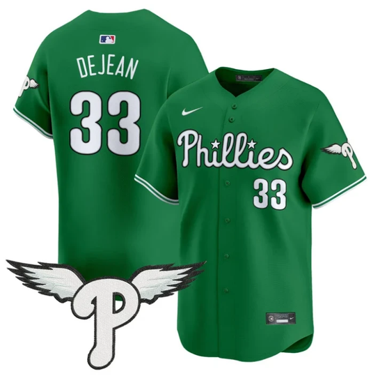 Cooper DeJean Jersey #33 Philadelphia Phillies 2025 Vapor Premier Limited Stitched Kelly Green by My Store