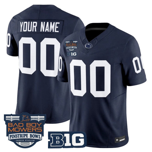 Custom Penn State Jersey 2025 Pinstripe Bowl Vapor Limited V2 Stitched Navy by NCAA Football Jersey
